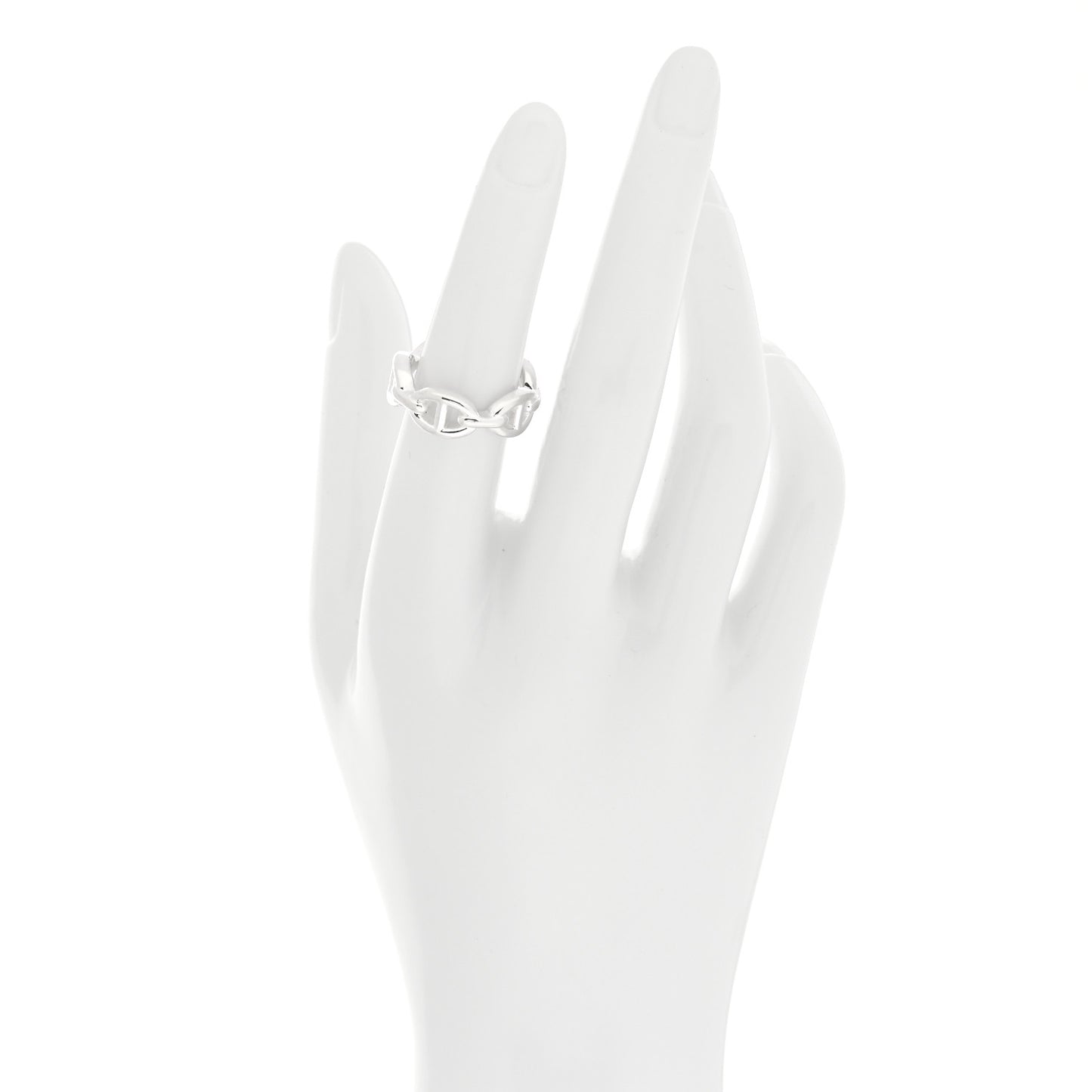 Sterling Silver PM Chaine d'Ancre Enchainee Band Ring 52 6