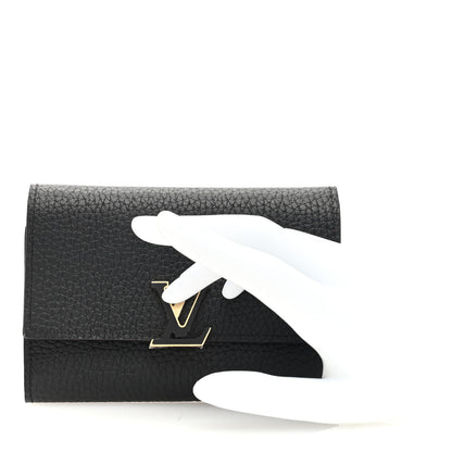 Louis Vuitton Taurillon Capucines Compact Wallet Black 2 of 6