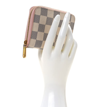 Louis Vuitton Damier Azur Zippy Coin Purse Rose Ballerine 2 of 7