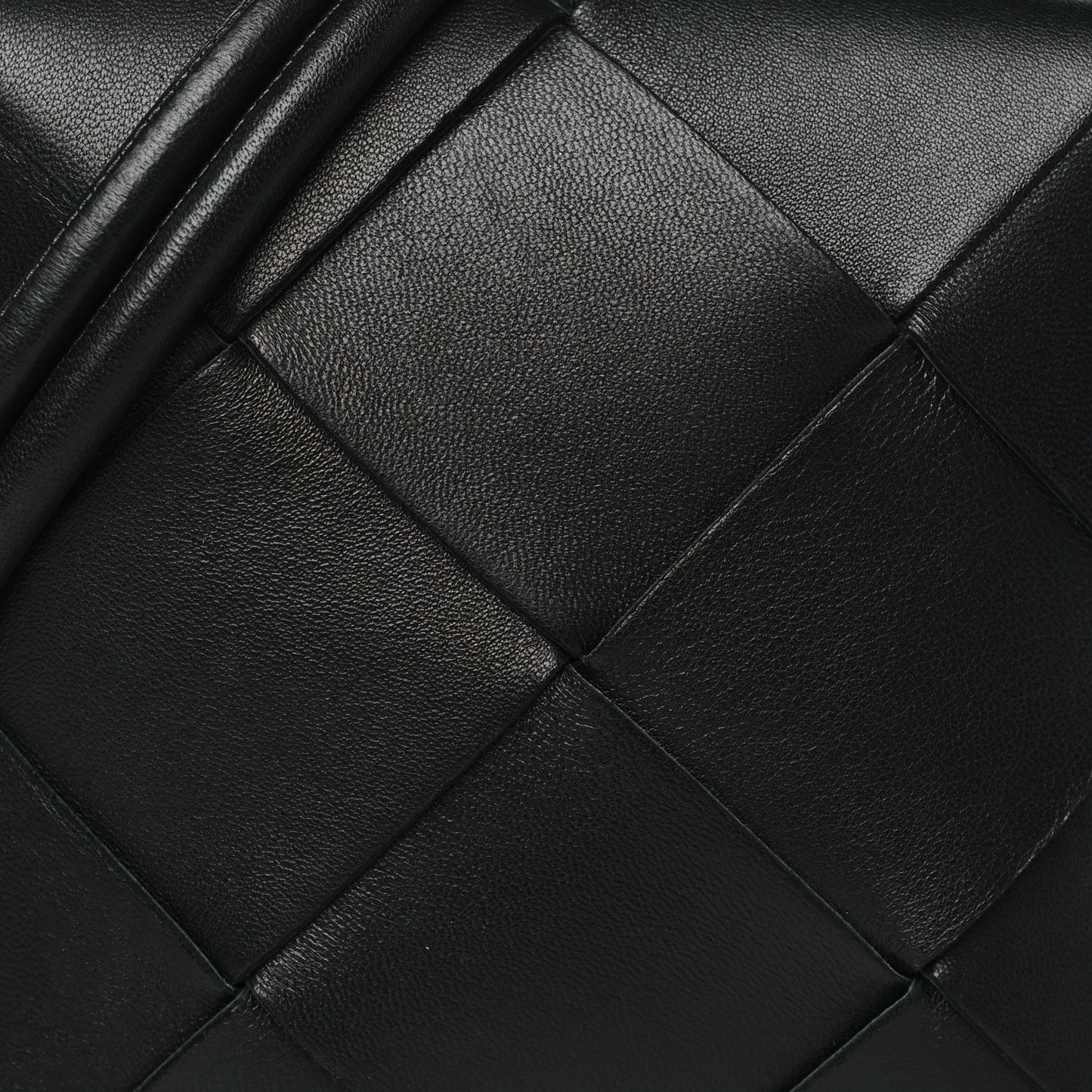 Lambskin Maxi Intrecciato Mini Cassette Camera Bag Black