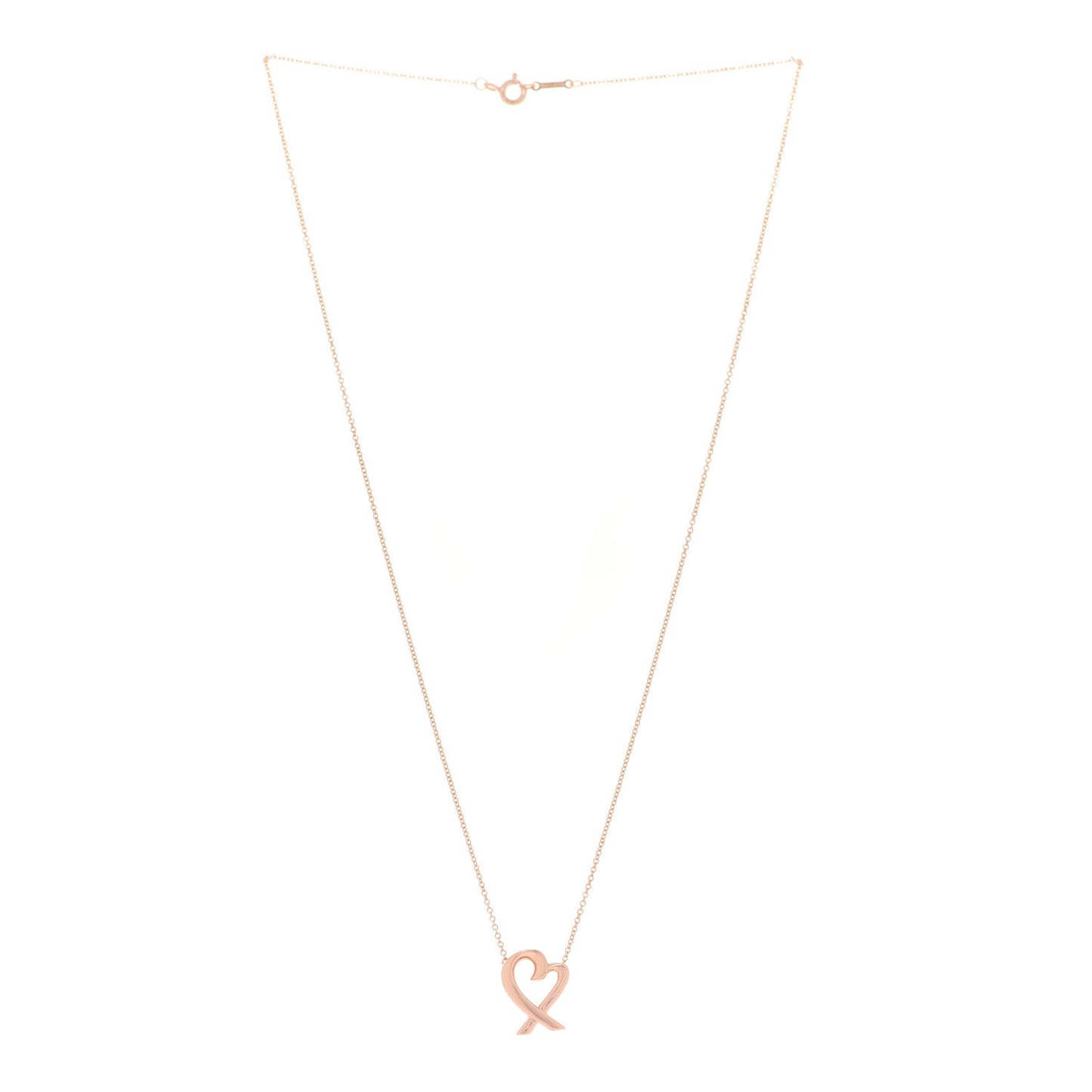 18K Rose Gold Small Paloma Picasso Loving Heart Pendant Necklace