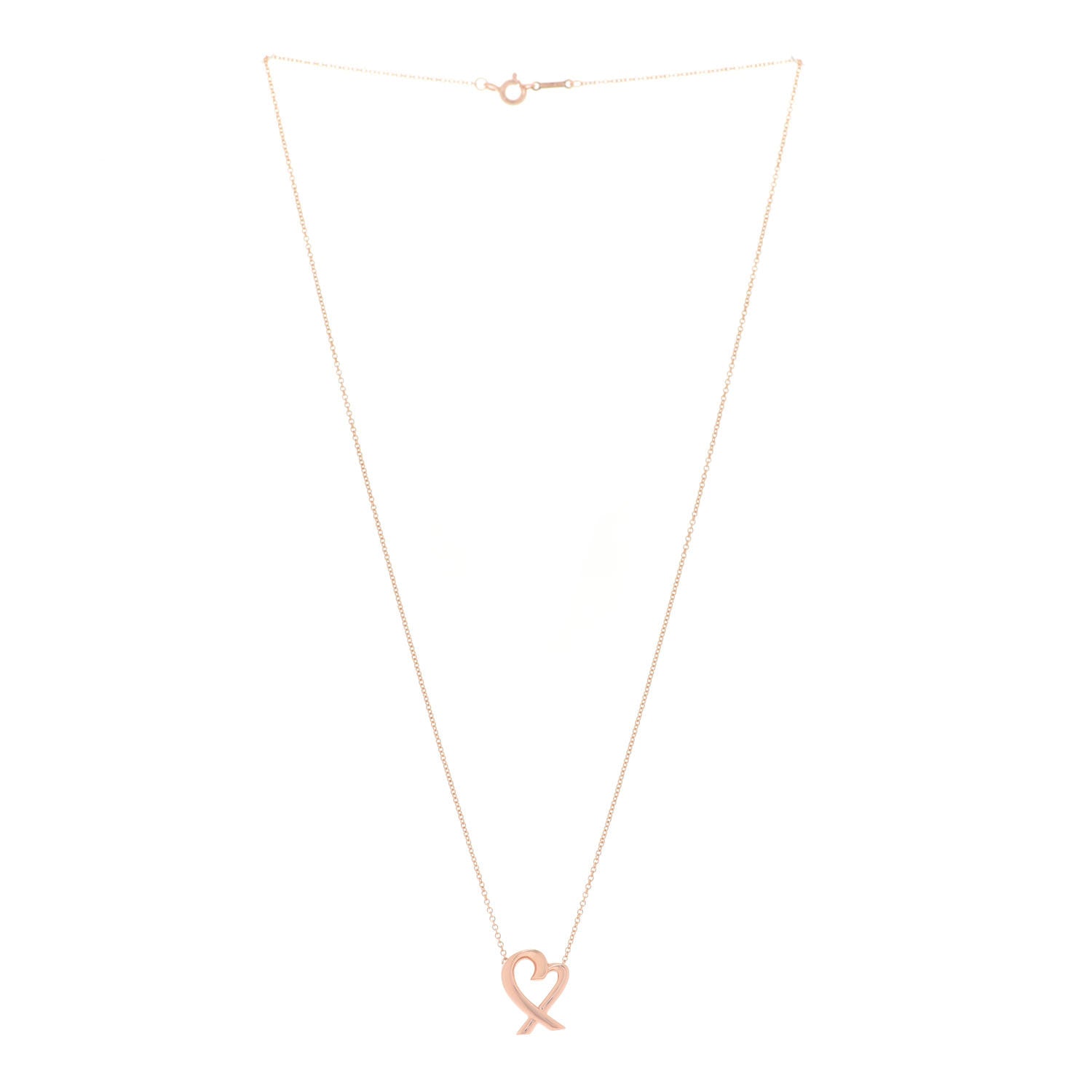 Tiffany 18K Rose Gold Small Paloma Picasso Loving Heart Pendant Necklace 3 of 6