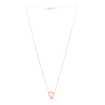 Tiffany 18K Rose Gold Small Paloma Picasso Loving Heart Pendant Necklace 3 of 6