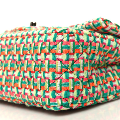 Chanel Tweed Quilted Mini Rectangular Flap Green Multicolor 10 of 11