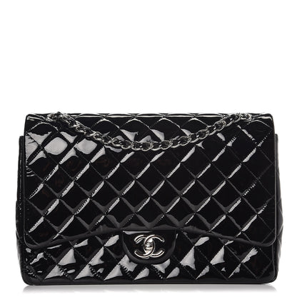 Chanel Patent Quilted Maxi Double Flap Black 1 of 10