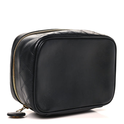 Chanel Lambskin Vanity Cosmetic Case Black 7 of 9