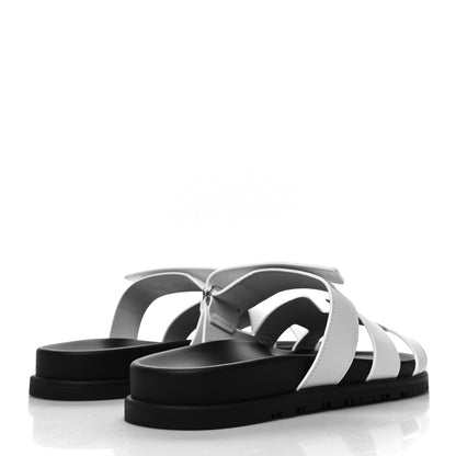 Hermes Calfskin Womens Chypre Sandals 39 White 4 of 8