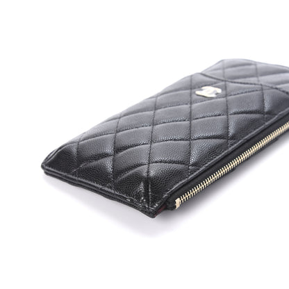 Chanel Caviar Quilted Classic Flat Wallet Pouch Black 10 of 11