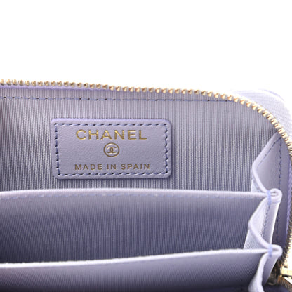 Chanel Lambskin Quilted 19 Zip Around Coin Purse Wallet Light Purple 5 of 6