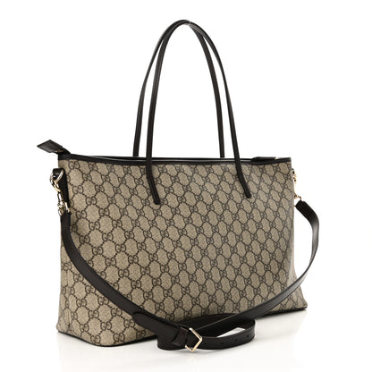 Gucci GG Supreme Monogram Medium Zippered Tote Dark Brown 3 of 10