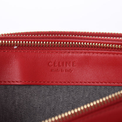 Celine Lambskin Large Trio Crossbody Bag Red 8 of 11