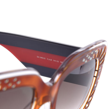 Gucci Acetate Crystals Web Square Frame GG3862/S Sunglasses Brown 5 of 6
