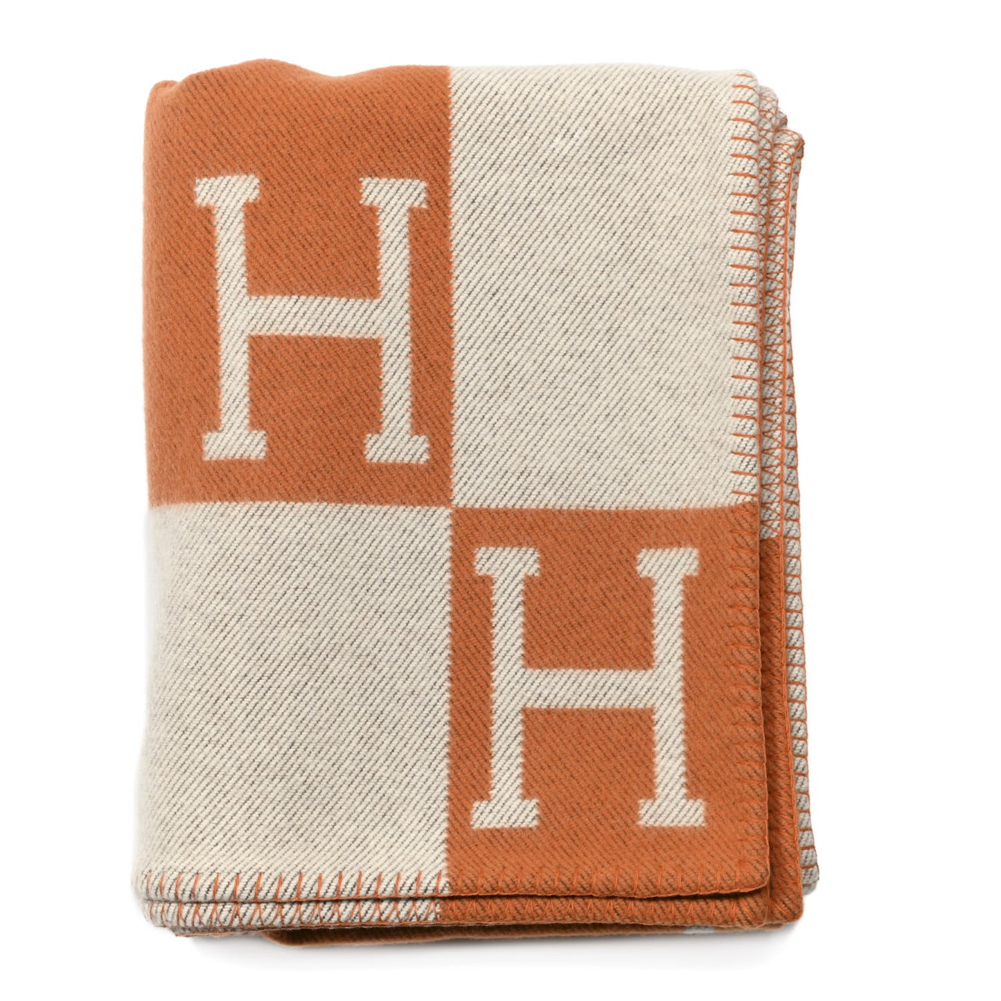 Wool Cashmere Signature Classic Avalon Blanket Ecru Potiron