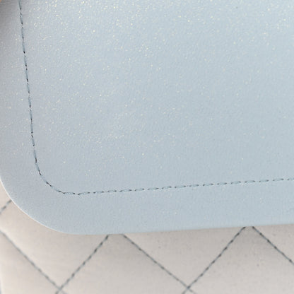 Chanel Perforated Lambskin Quilted Medium Double Flap Light Blue Light Purple White 11 of 12