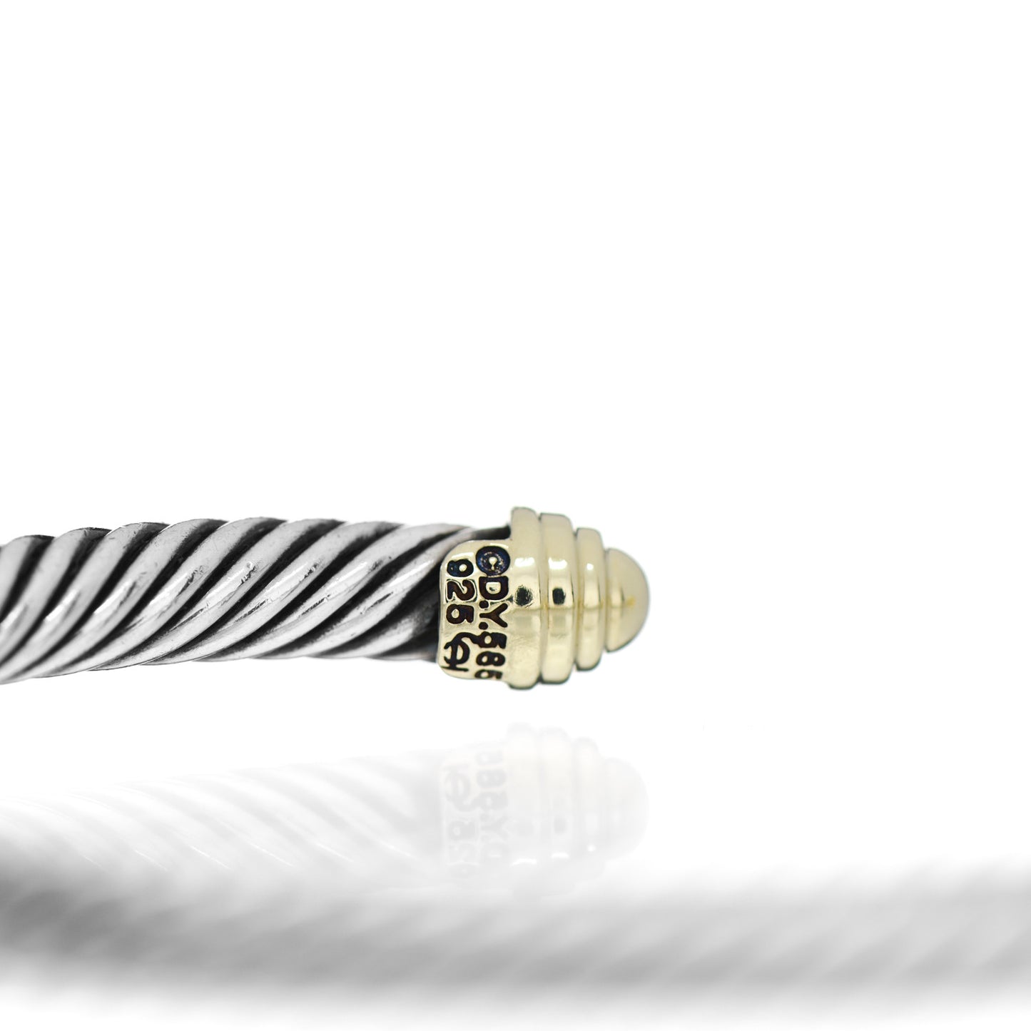 Sterling Silver 14K Yellow Gold 5mm Cable Classics Bracelet
