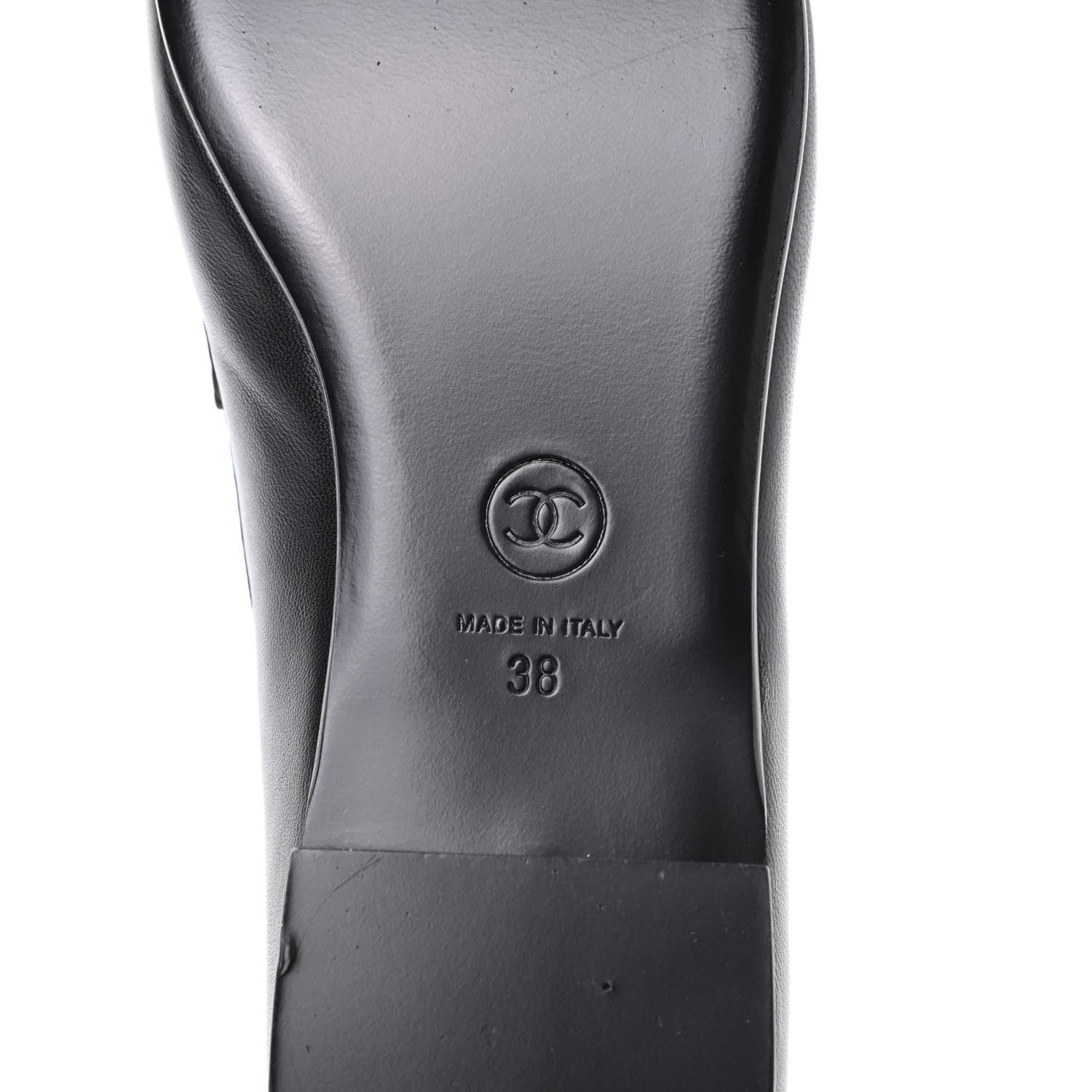 Chanel Lambskin CC Loafers 38 Black 7 of 11