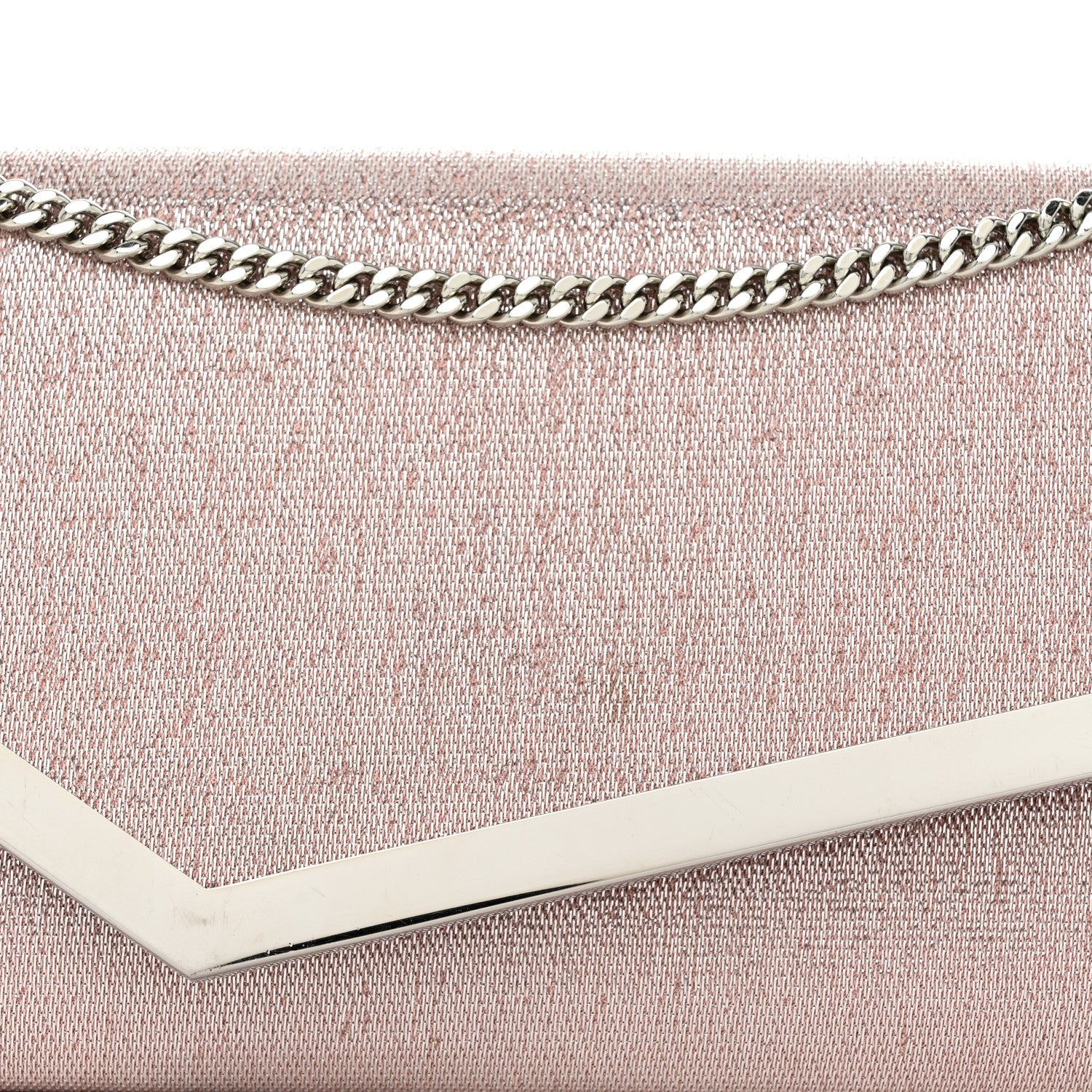 Jimmy Choo Glitter Fabric Emmie Clutch Ballet Pink 8 of 12