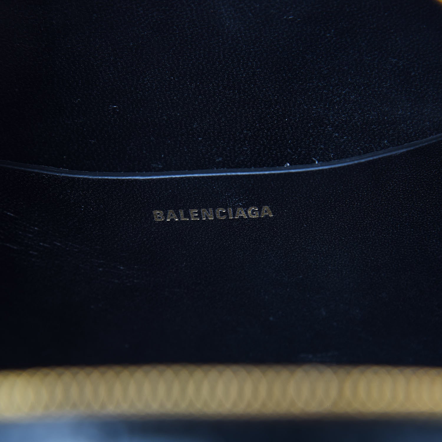 Balenciaga Calfskin Crocodile Embossed Vanity Round Bag XS Black 6 of 9