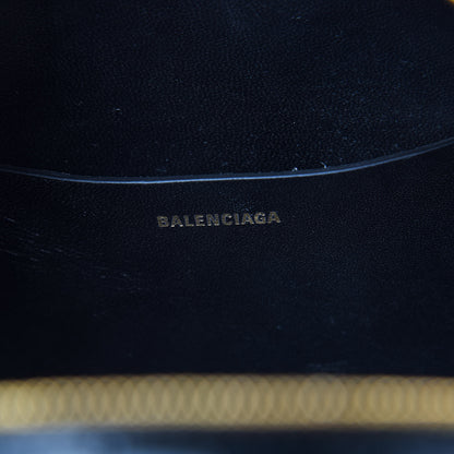 Balenciaga Calfskin Crocodile Embossed Vanity Round Bag XS Black 6 of 9