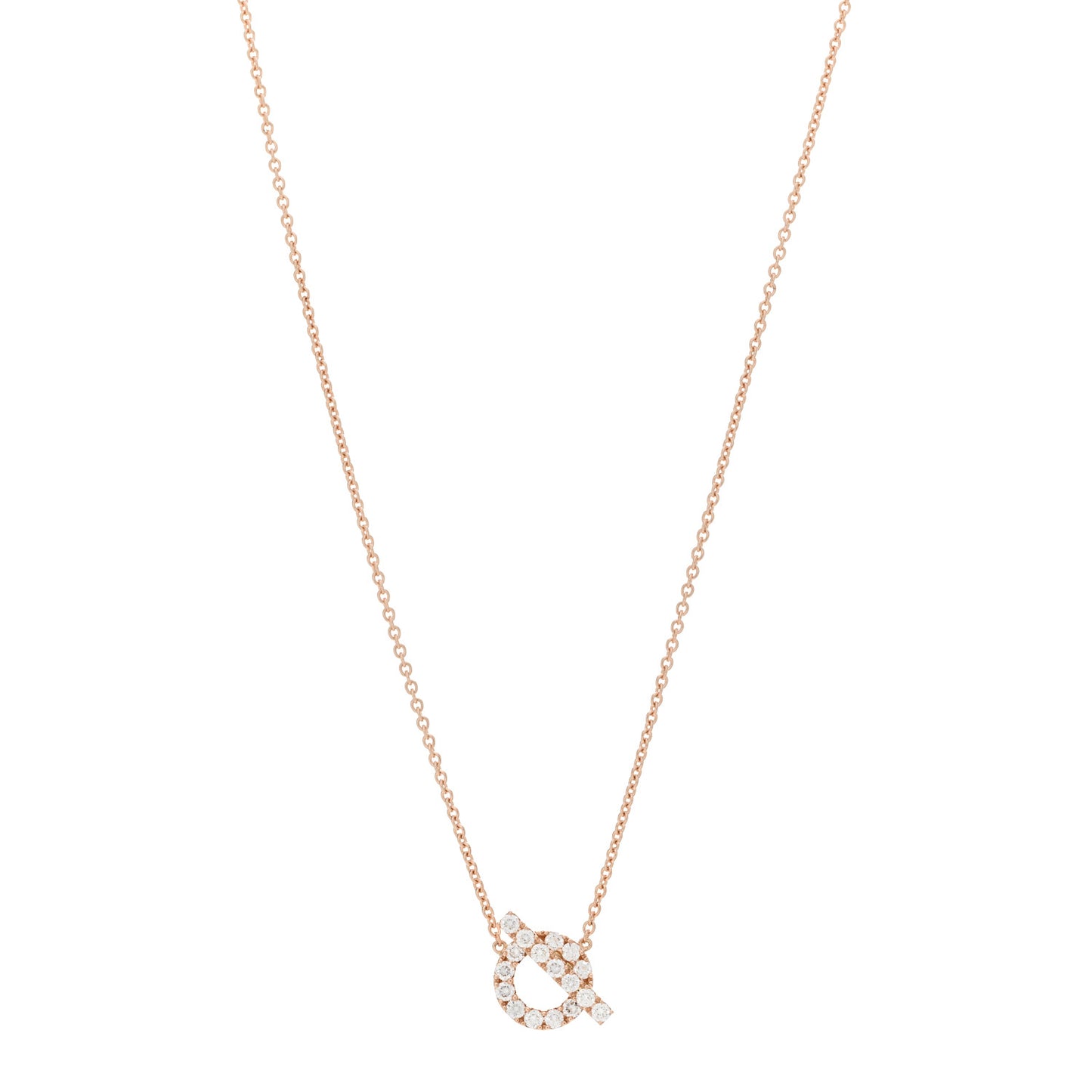 18K Rose Gold Diamond Finesse Pendant Necklace