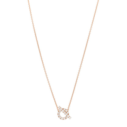 Hermes 18K Rose Gold Diamond Finesse Pendant Necklace 1 of 4