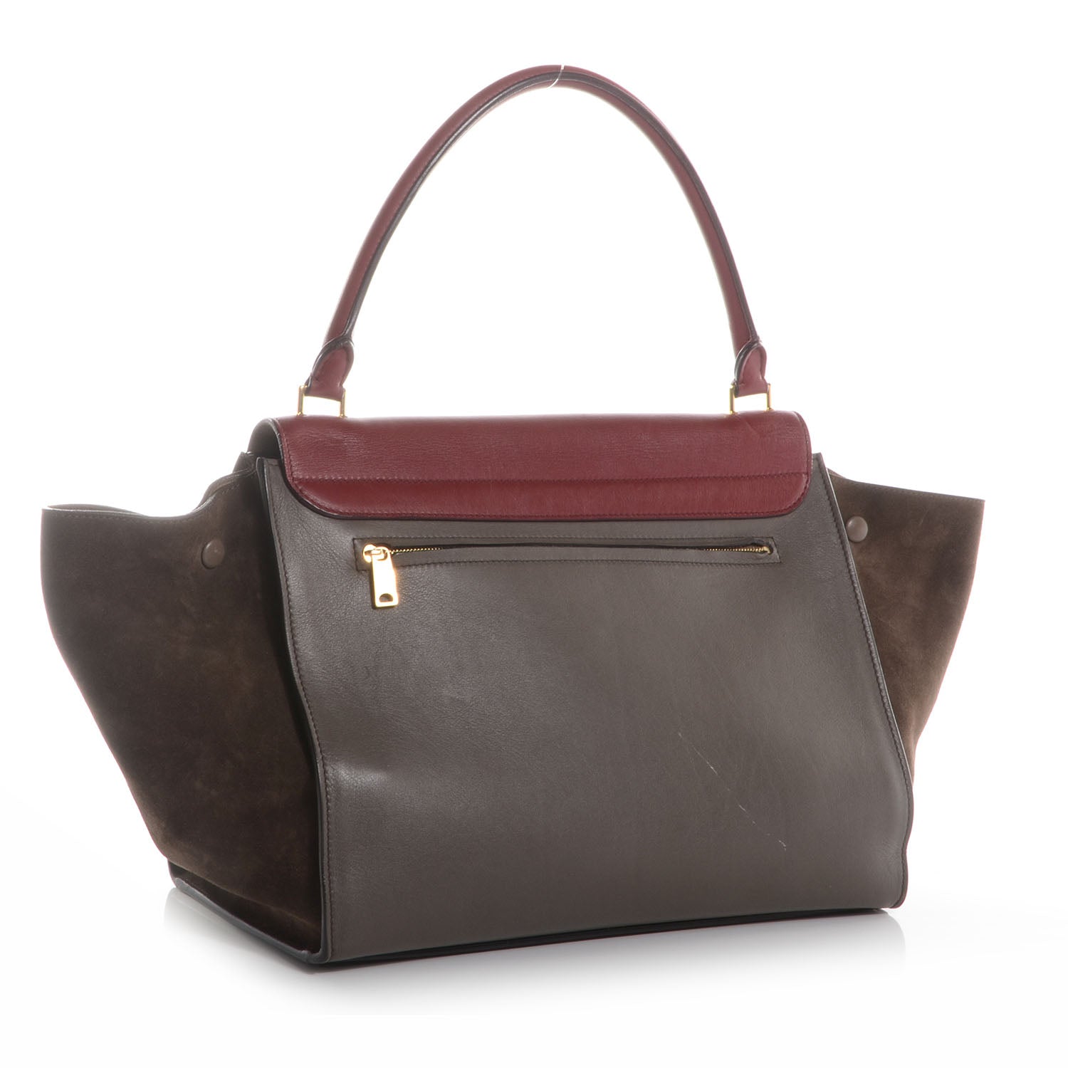 Celine Calfskin and Suede Large Tri-Color Trapeze Granite 3 of 9