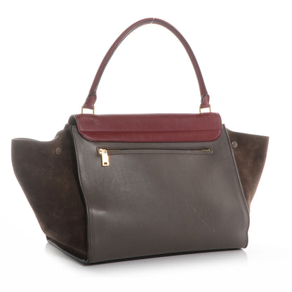 Celine Calfskin and Suede Large Tri-Color Trapeze Granite 3 of 9