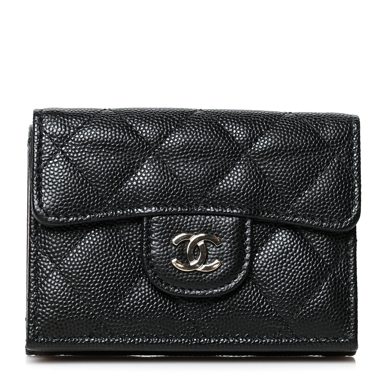 Chanel Caviar Quilted Compact Flap Wallet Black 1 of 9