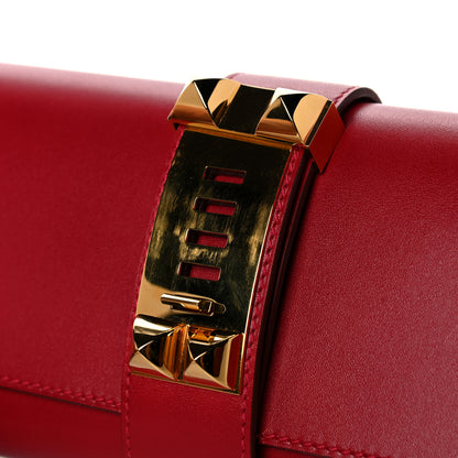 Hermes Tadelakt Medor 23 Clutch Rouge Vif 12 of 13