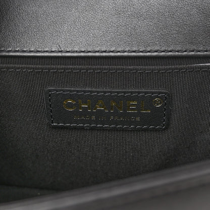 Chanel Calfskin Medium Boy Logo Top Handle Flap Black 6 of 9