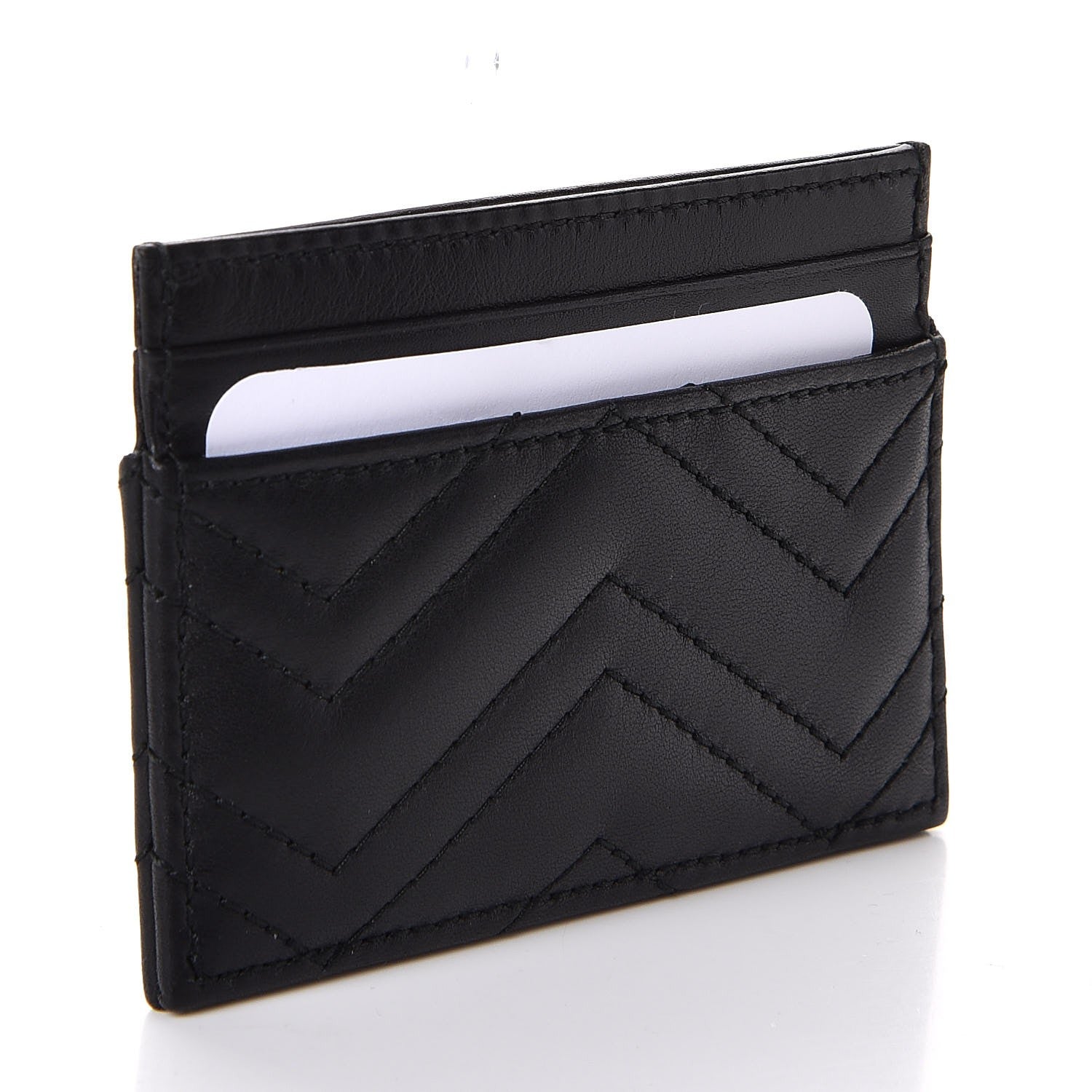 Gucci Calfskin Matelasse GG Marmont Card Holder Black 3 of 6