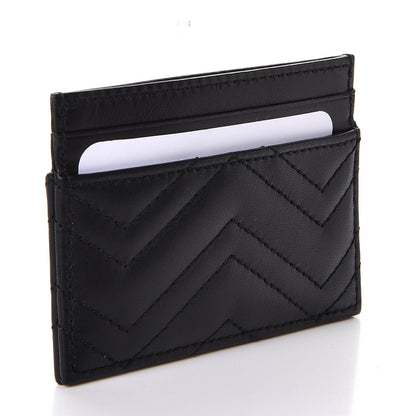 Gucci Calfskin Matelasse GG Marmont Card Holder Black 3 of 6