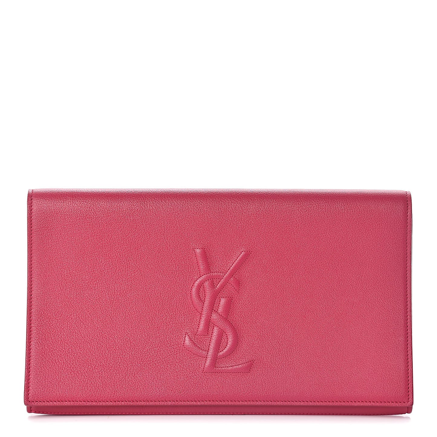 Calfskin Monogram Large Belle De Jour Clutch Lipstick Fuchsia