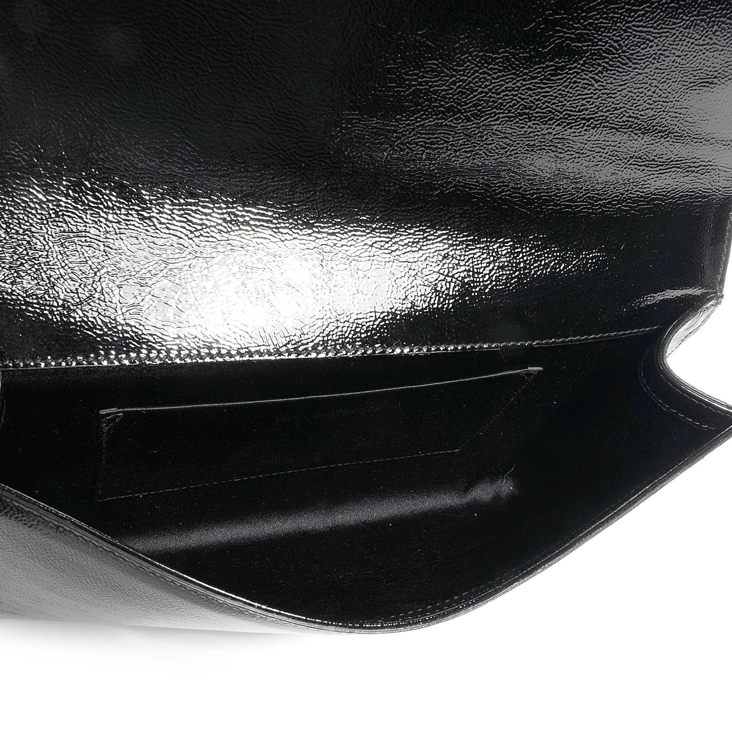 Textured Patent Monogram Large Belle De Jour Clutch Black