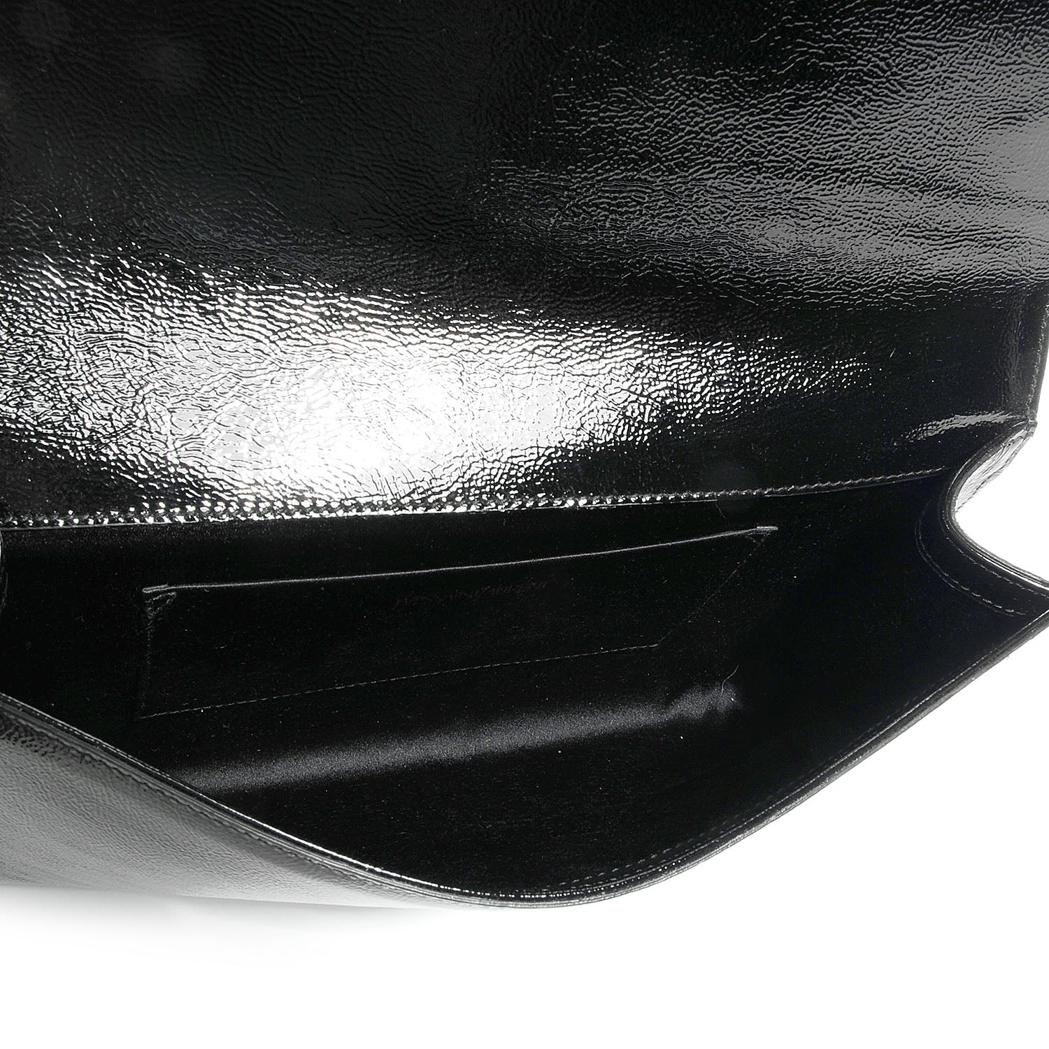 Saint Laurent Textured Patent Monogram Large Belle De Jour Clutch Black 5 of 7