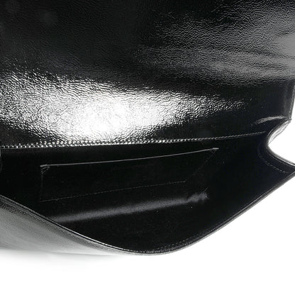 Saint Laurent Textured Patent Monogram Large Belle De Jour Clutch Black 5 of 7