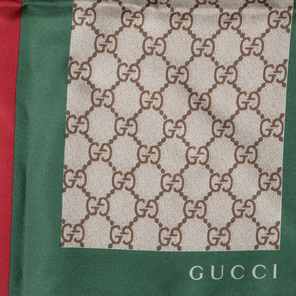 Gucci Silk Monogram Web Square Scarf Brown 3 of 5