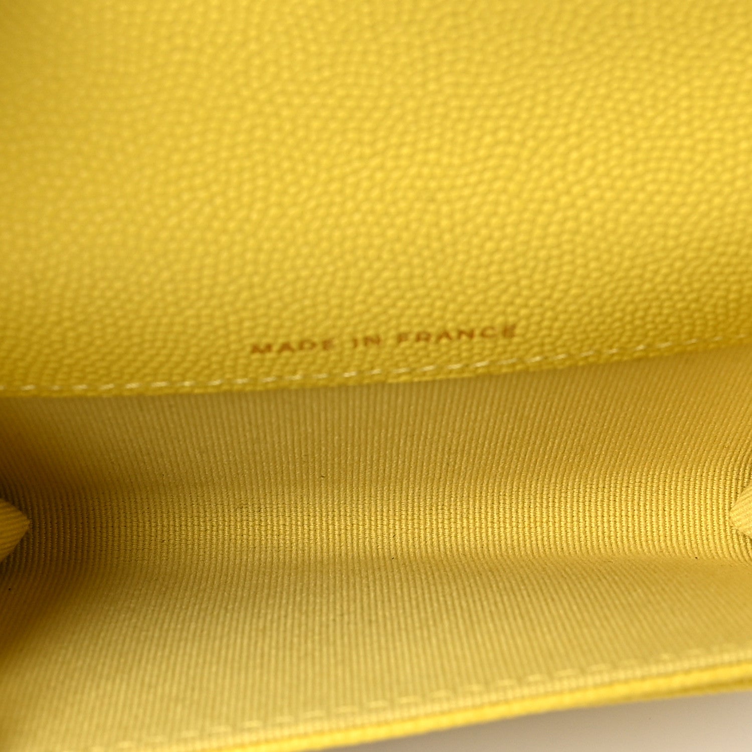 Chanel Caviar Quilted Flap Card Holder Wallet Yellow 5 of 8