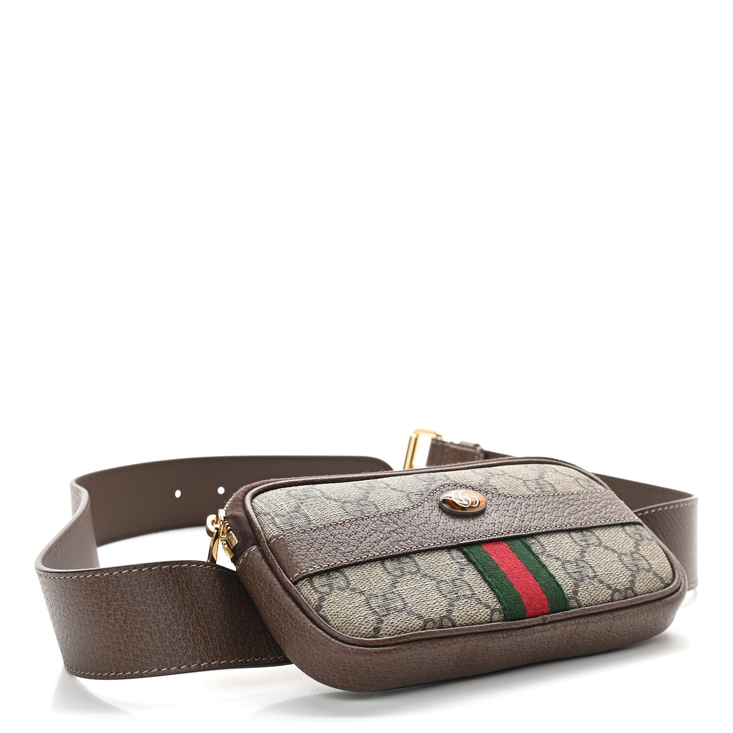 GG Supreme Monogram Ophidia Belted iPhone Case 90 36 Dark Brown