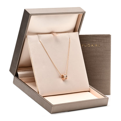 Bulgari 18K Rose Gold Diamond Small B.Zero1 Pave Pendant Necklace 7 of 7