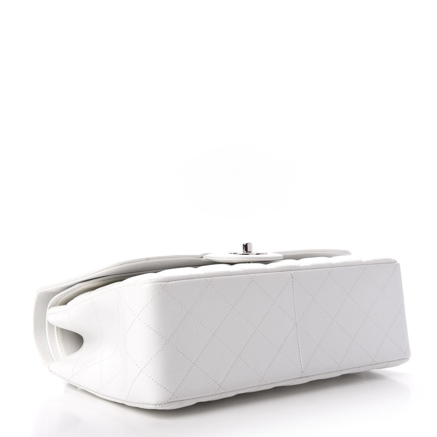 Chanel Caviar Quilted Jumbo Double Flap White 4 of 10