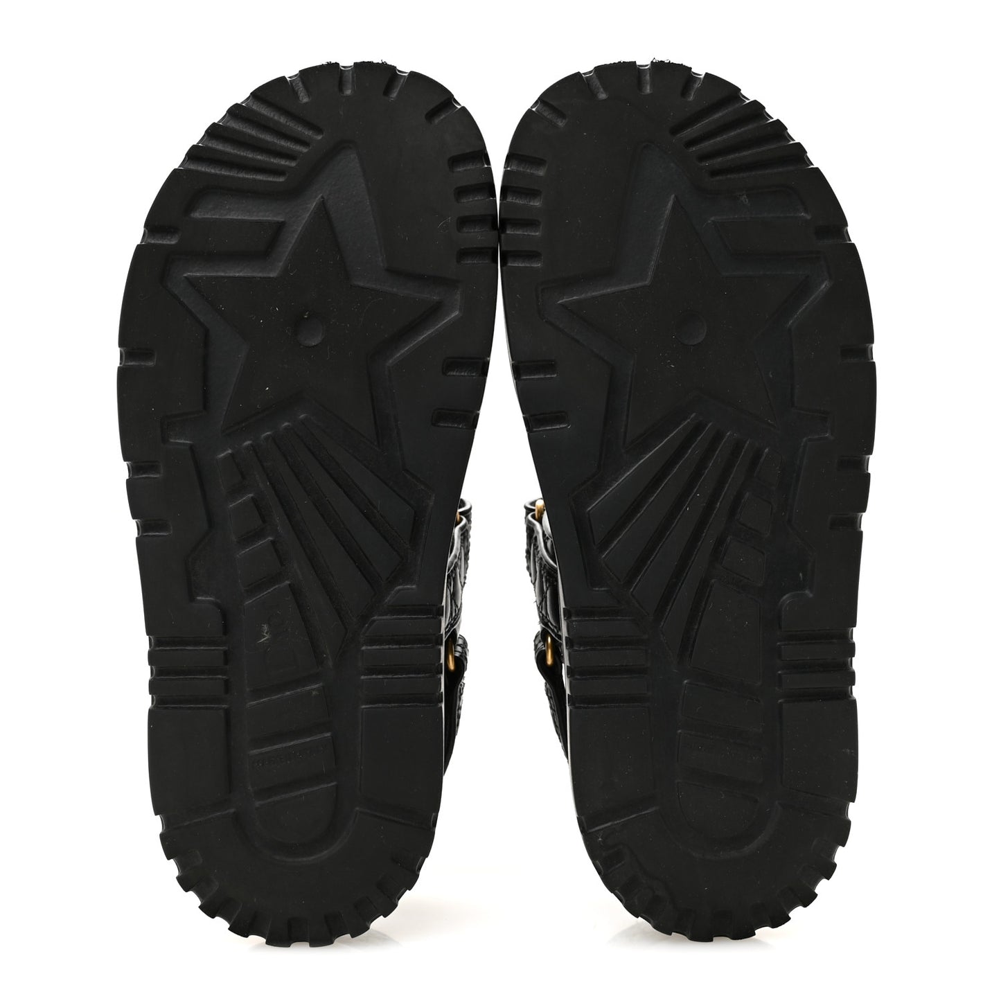 Calfskin Cannage Dioract 10mm Sandals 38.5 Black