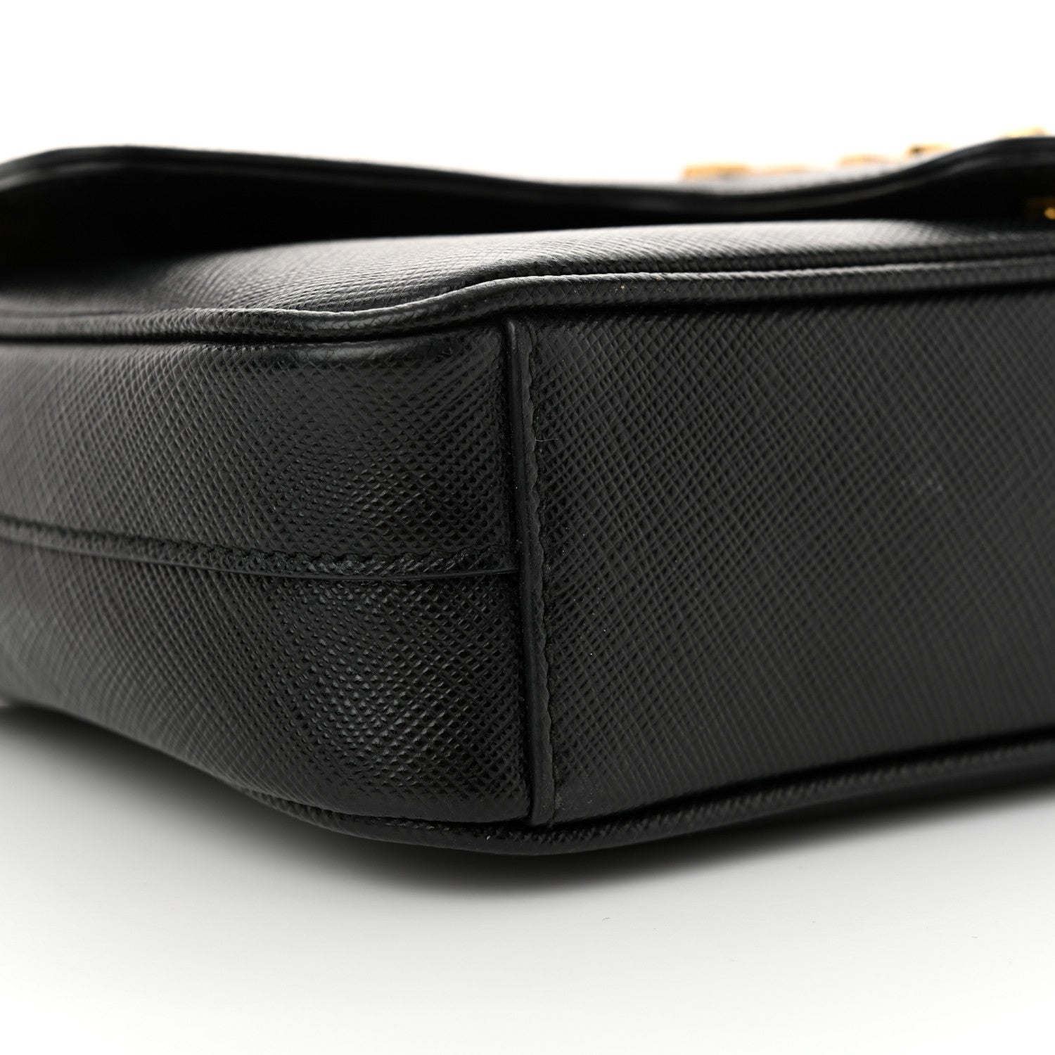 Prada Saffiano Flap Shoulder Bag Black 9 of 13