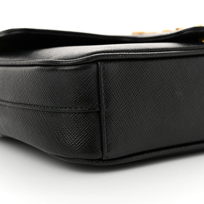 Prada Saffiano Flap Shoulder Bag Black 9 of 13
