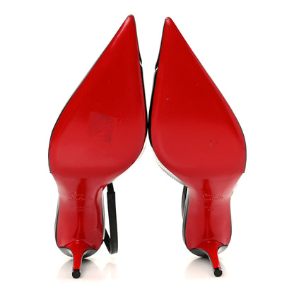 Christian Louboutin Patent PVC Posticha 80 Slingback Pumps 40 Black 6 of 9