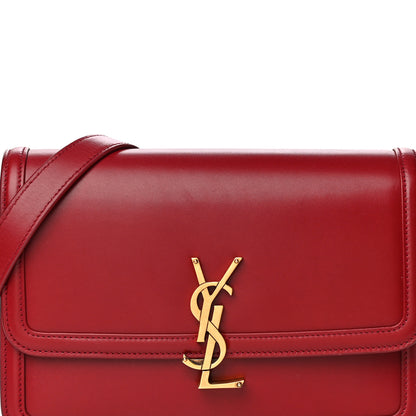 Saint Laurent Box Calfskin Monogram Medium Solferino Satchel Rouge Opyum 8 of 11