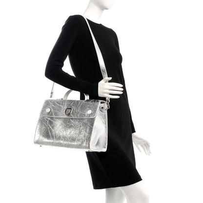 Christian Dior Metallic Calfskin Large Diorever Flap Silver 3 of 8