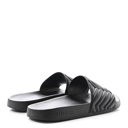 Gucci Rubber Matelasse Interlocking G Mens Slide Sandals 7 Black 5 of 9