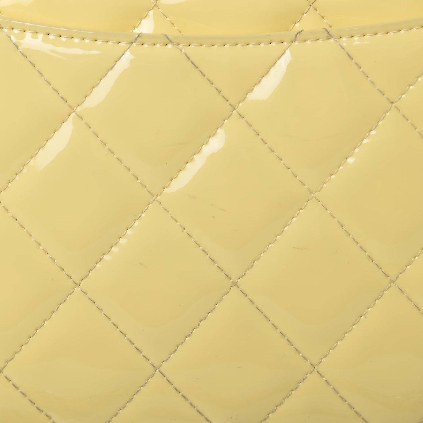 Patent Quilted Jumbo Double Flap Yellow