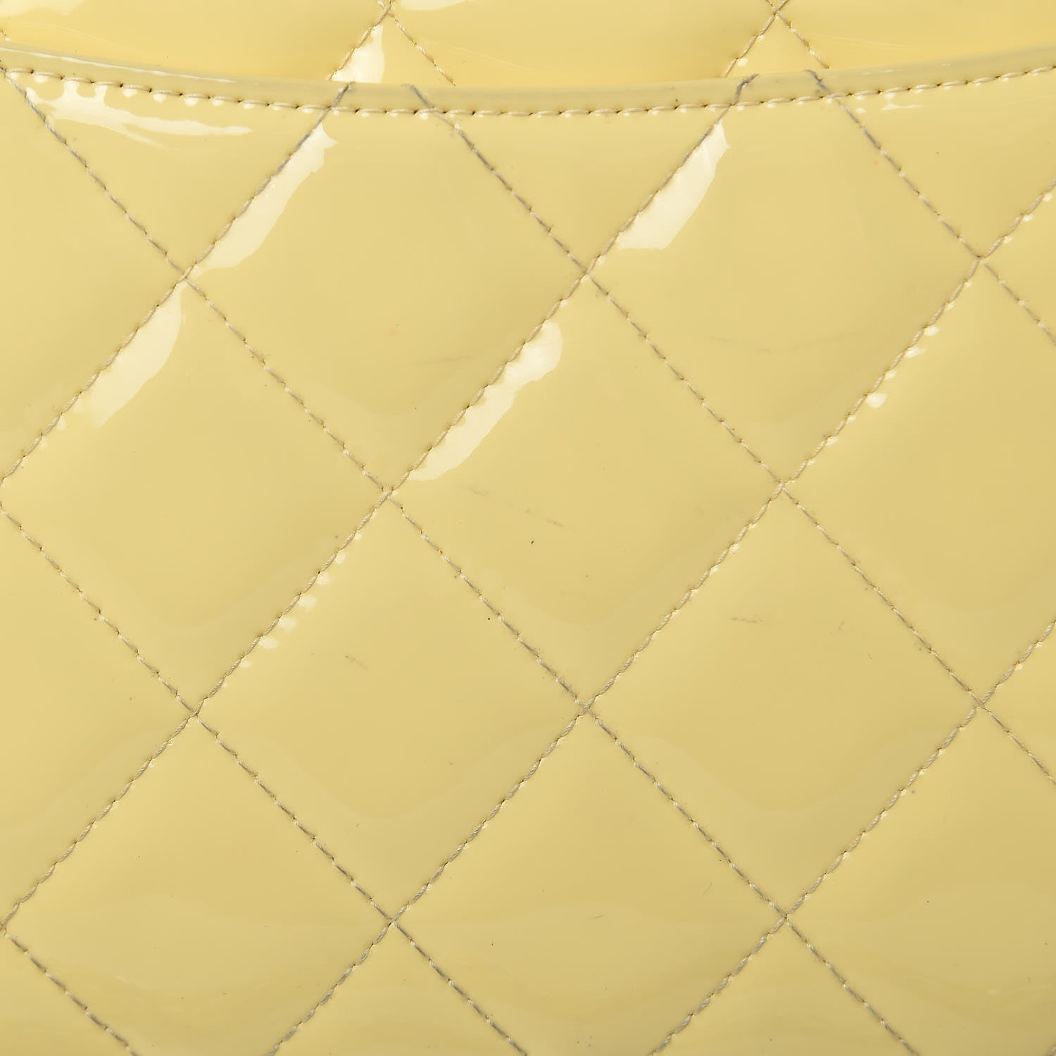 Chanel Patent Quilted Jumbo Double Flap Yellow 10 of 16